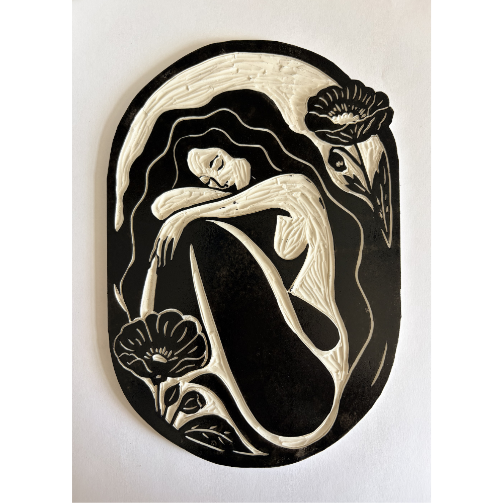 BRING ME SILENCE - original linocut print
