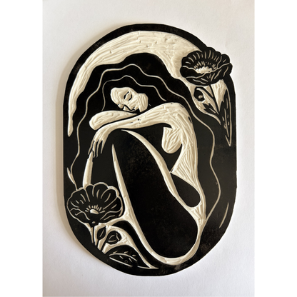 BRING ME SILENCE - original linocut print