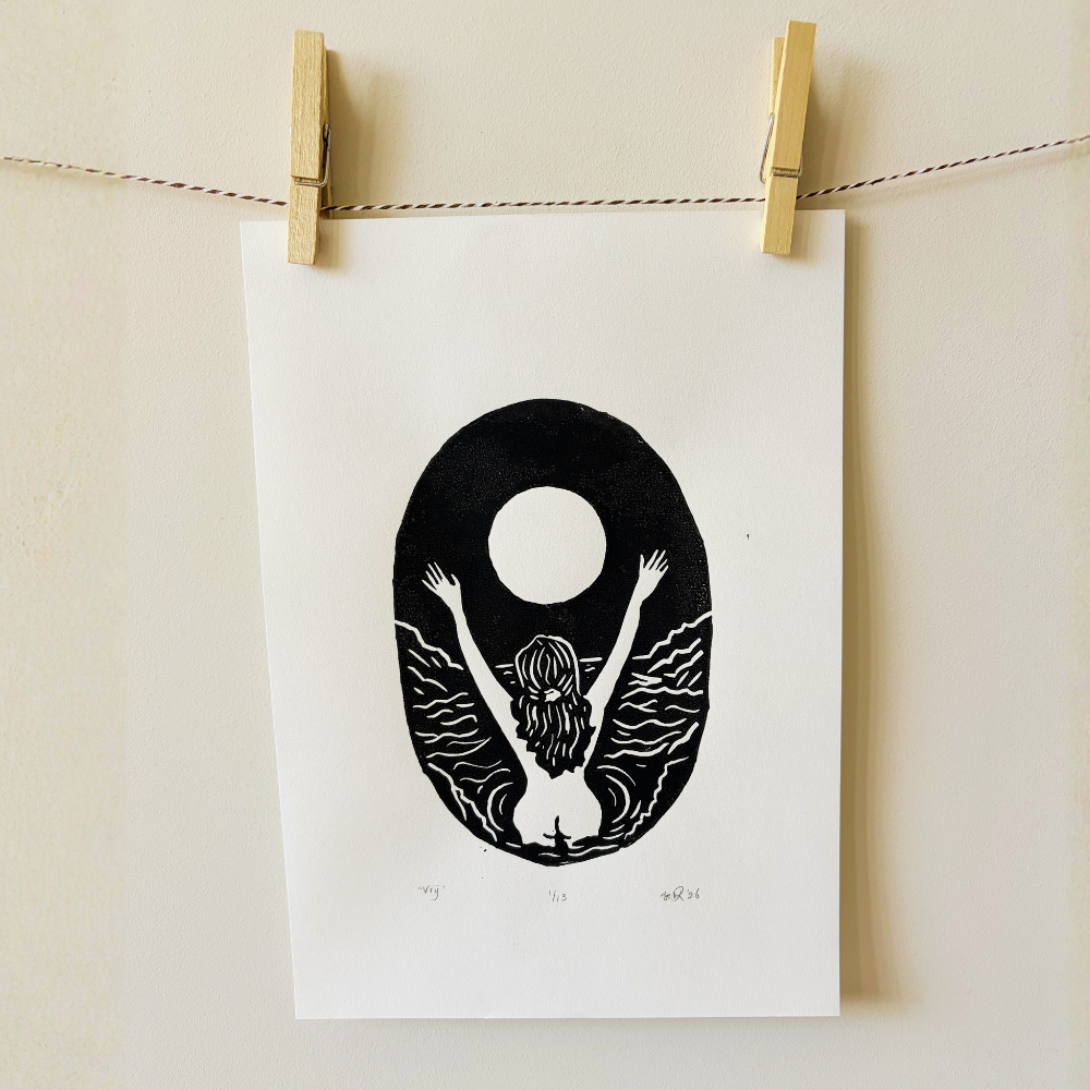 FREE/VRIJ - original linocut print