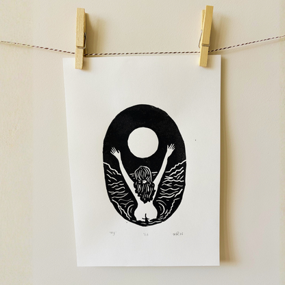 FREE/VRIJ - original linocut print
