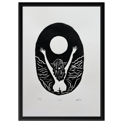 FREE/VRIJ - original linocut print